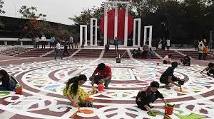 আন্তর্জাতিক মাতৃভাষা দিবস রং-তুলির আঁচড়ে শেষ প্রস্তুতিতে কেন্দ্রীয় শহীদ মিনার প্রাঙ্গণ