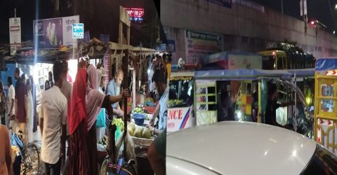 কাঁচপুরে ফুটপাত উচ্ছেদের পর আবারও দখল