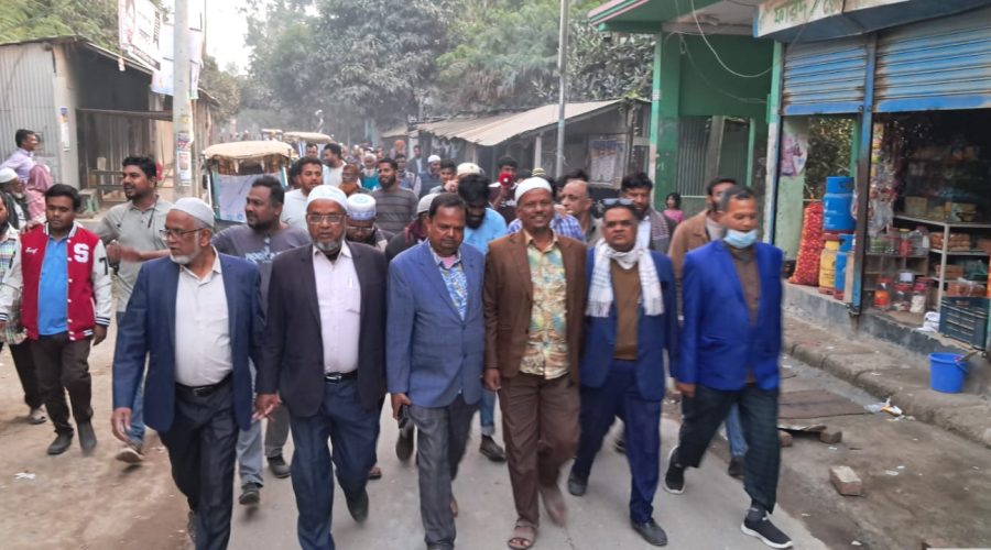 সিরাজদিখানে শেখ আব্দুল্লাহকে অভিনন্দন জানিয়ে লতব্দীতে বিএনপির আনন্দ মিছিল