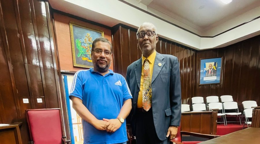 সেন্ট লুসিয়ার পার্লামেন্টের স্পীকারের সাথে ব‍্যারিস্টার নাজির আহমেদের মতবিনিময় 