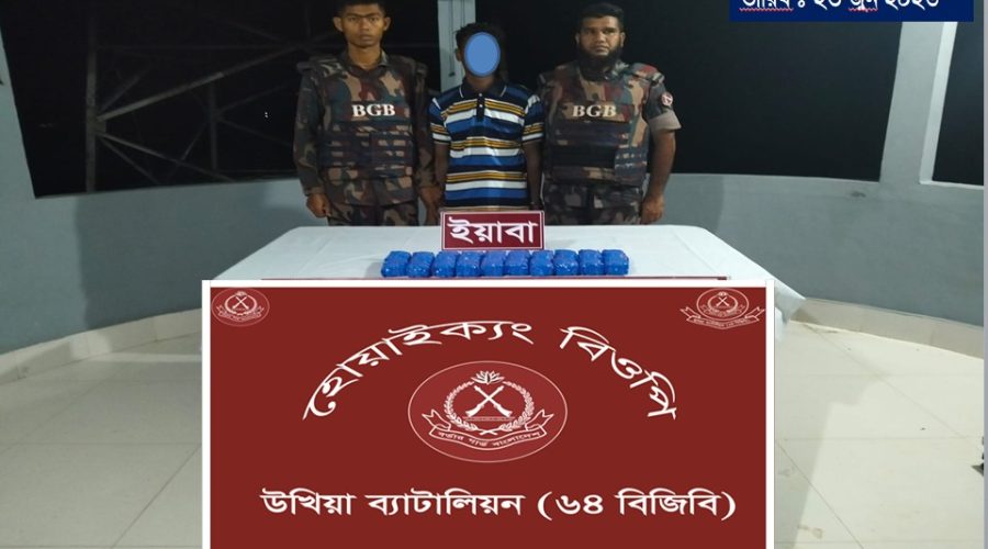 কক্সবাজারের উখিয়ায় বিজিবির অভিযানে ৪০ হাজার পিস ইয়াবাসহ আটক ১
