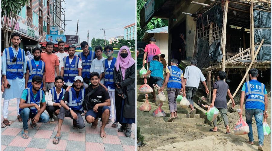 বান্দরবানের বন্যার্তদের পাশে ‘সেতু’, ‘রিনিউ আর্থ’ ও ‘গো-আপ ফাউন্ডেশন’