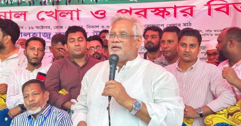 কেরানীগঞ্জে হাজী আব্দুল খালেক স্মৃতি গন্ধরাজ ফুটবল টুর্নামেন্টের ফাইনালে শাক্তা ইউনিয়ন বলষতা স্পোর্টিং ক্লাবের জয়