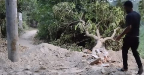 সিরাজদিখানে সরকারি জায়গা দখল করে শশ্মনের রাস্তা নির্মাণের অভিযোগ