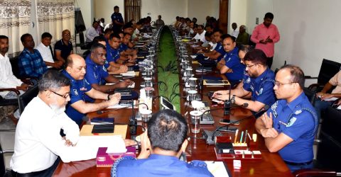 আসন্ন দুর্গাপূজা উপলক্ষে আইনশৃঙ্খলা বিষয়ক মতবিনিময় সভা অনুষ্ঠিত”