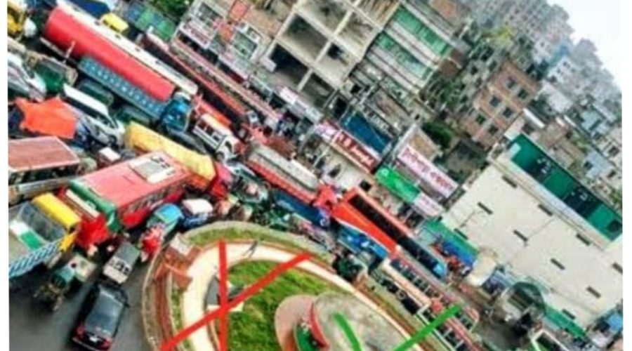 দোলাইপাড় মোড়ে সার্জেন্টদের দায়িত্বহীনতায় তীব্র যানজট